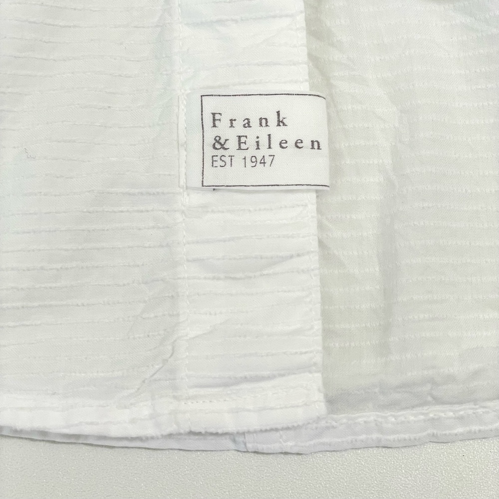 Frank & Eileen Barry Tailored Button Up Shirt Textured Tonal Stripe White Medium - Picture 15 of 16